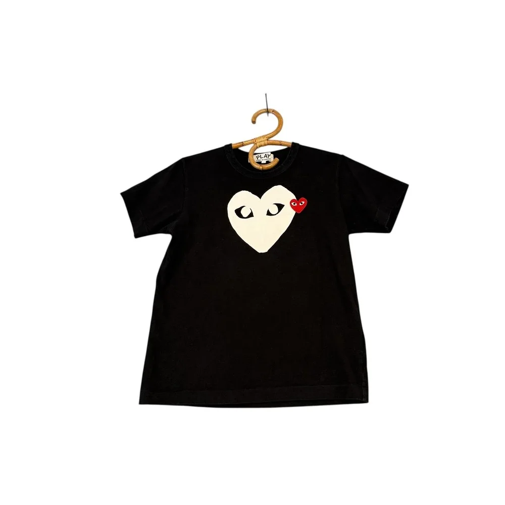 Comme Des Garcons PLAY | Emblem Heart Logo‎ Cotton T-Shirt Black Size L - Picture 2 of 12